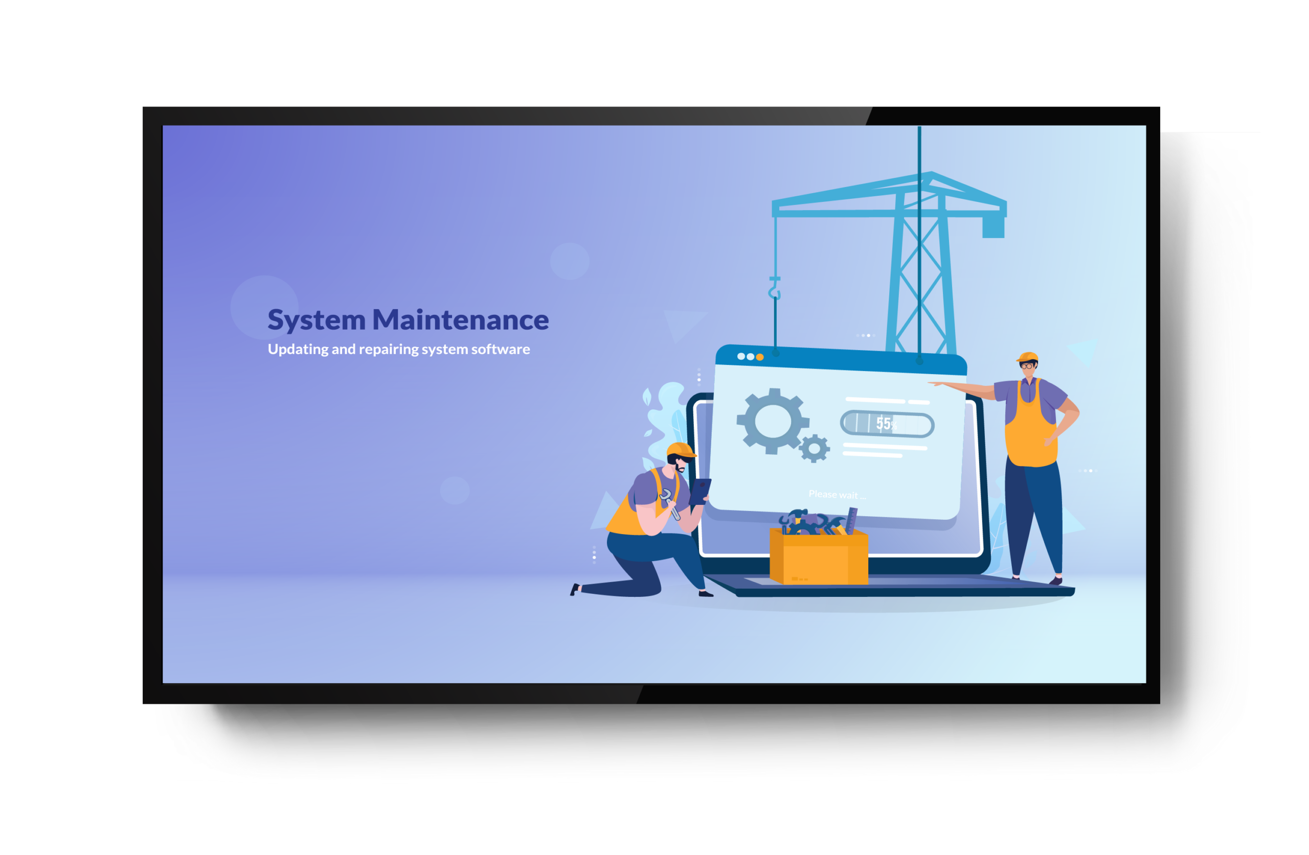 Error image shown on tv screen.