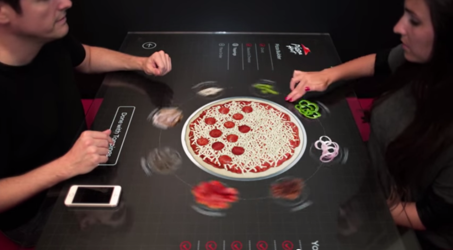 Pizza Hut interactive tabletop