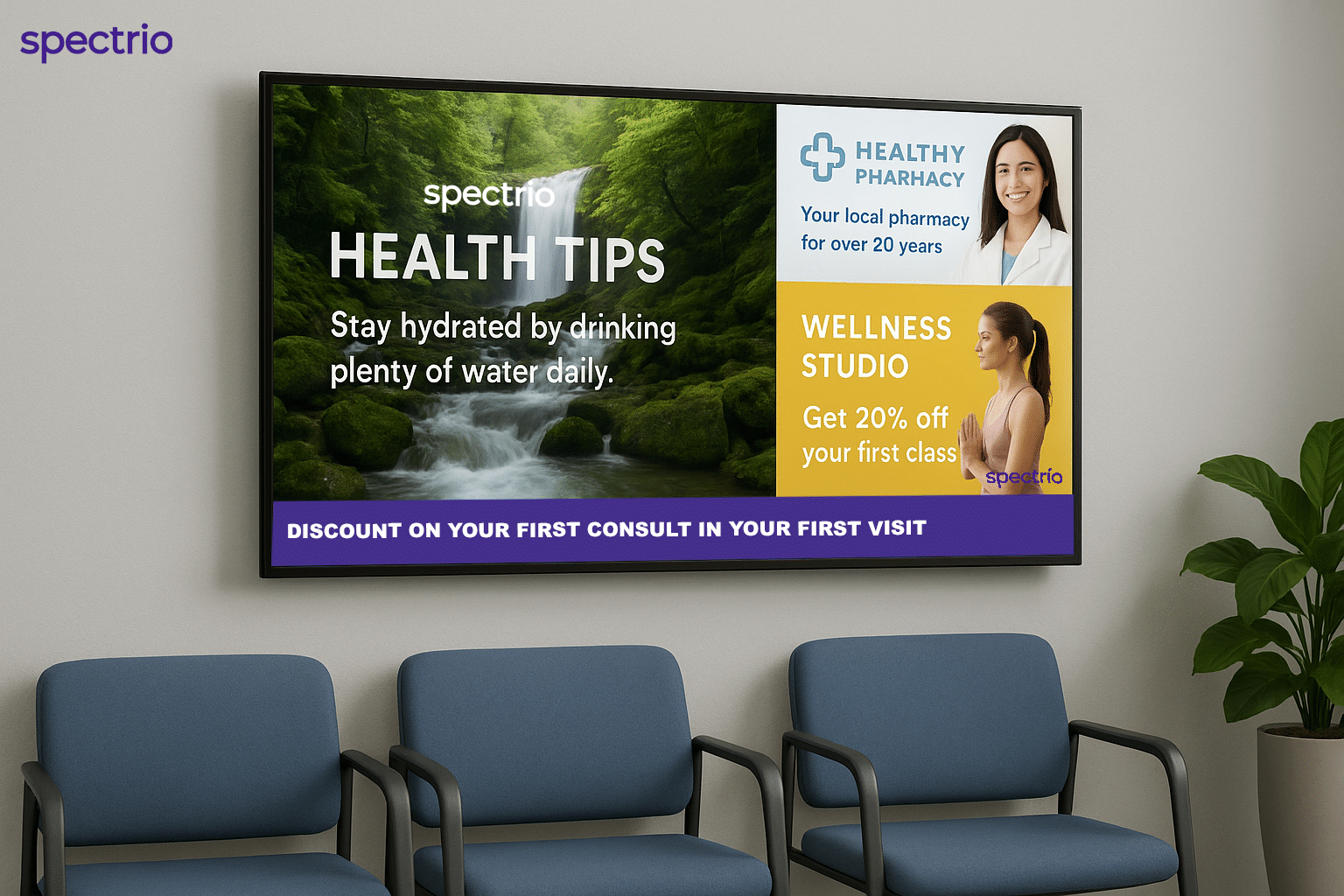 Skyscrapers with digital signage